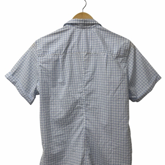 Frank‎ & Eileen Womens Billy Jean Crinkle Plaid Button Up Shirt Size XL Blue - Picture 5 of 9